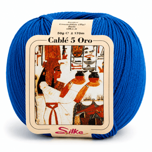 Cotone Cablé 5 ORO - Silke - Colore: 16 - BLU CINA - by LacariaRicami.Store