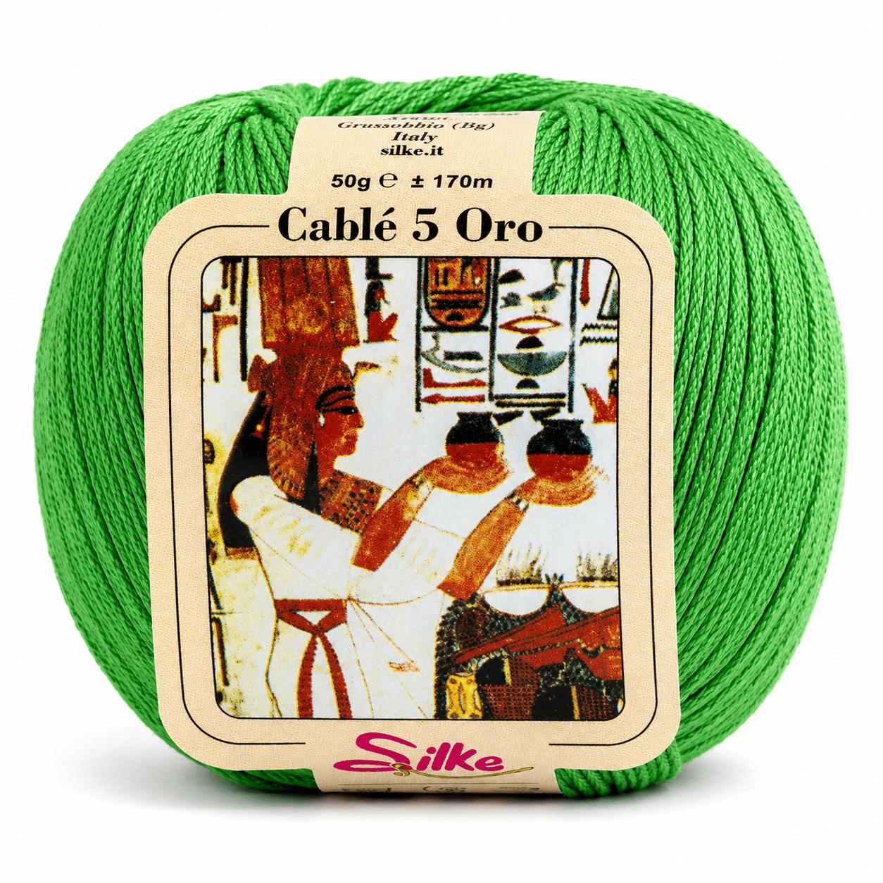 Cotone Cablé 5 ORO - Silke - Colore: 26 - VERDE MELA - by LacariaRicami.Store