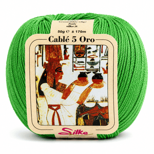 Cotone Cablé 5 ORO - Silke - Colore: 26 - VERDE MELA - by LacariaRicami.Store