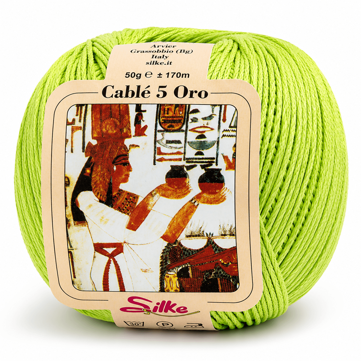 Cotone Cablé 5 ORO - Silke - Colore: 271 - VERDE ACIDO - by LacariaRicami.Store