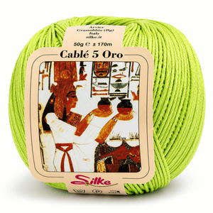 Cotone Cablé 5 ORO - Silke - Colore: 271 - VERDE ACIDO - by LacariaRicami.Store