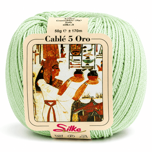Cotone Cablé 5 ORO - Silke - Colore: 576 - VERDE SEDANO - by LacariaRicami.Store
