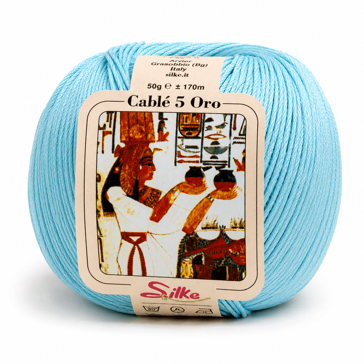 Cotone Cablé 5 ORO - Silke - Colore: 60 - ACQUA - by LacariaRicami.Store