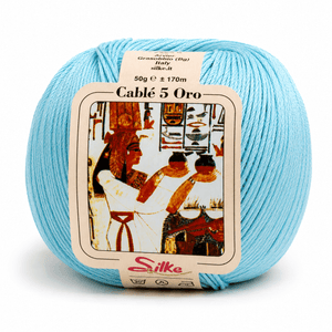 Cotone Cablé 5 ORO - Silke - Colore: 60 - ACQUA - by LacariaRicami.Store
