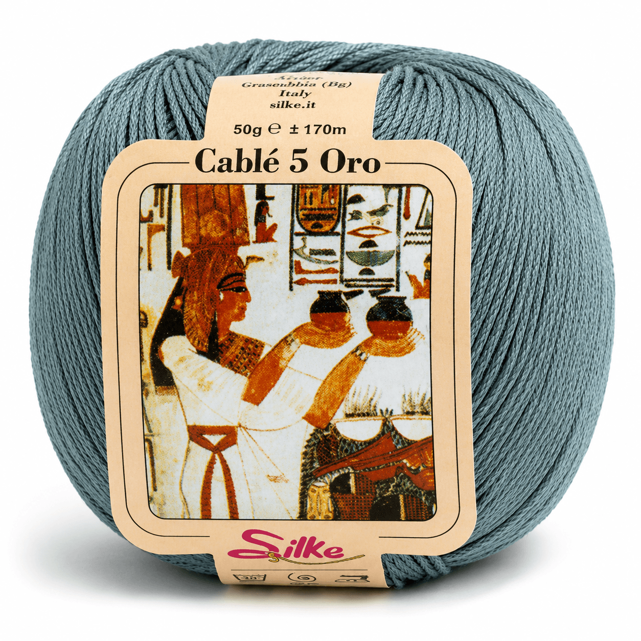 Cotone Cablé 5 ORO - Silke - Colore: 965 - VERDE SALVIA - by LacariaRicami.Store