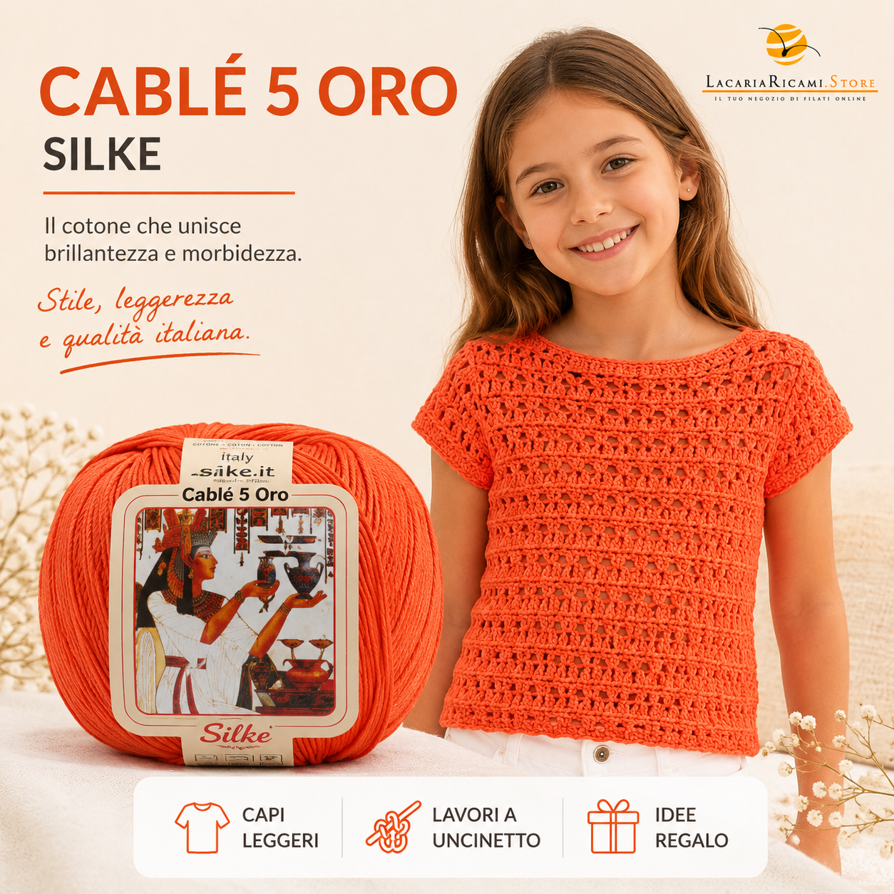Cotone Cablé 5 ORO - Silke - Colore: - by LacariaRicami.Store