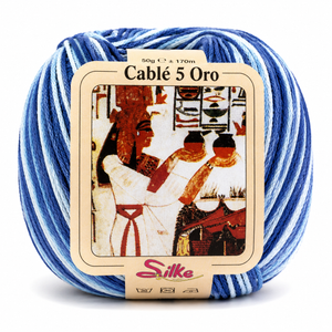 Cotone Cablé 5 Oro Sfumato - Silke - Colore: 23 - BLU SFUMATO - by LacariaRicami.Store