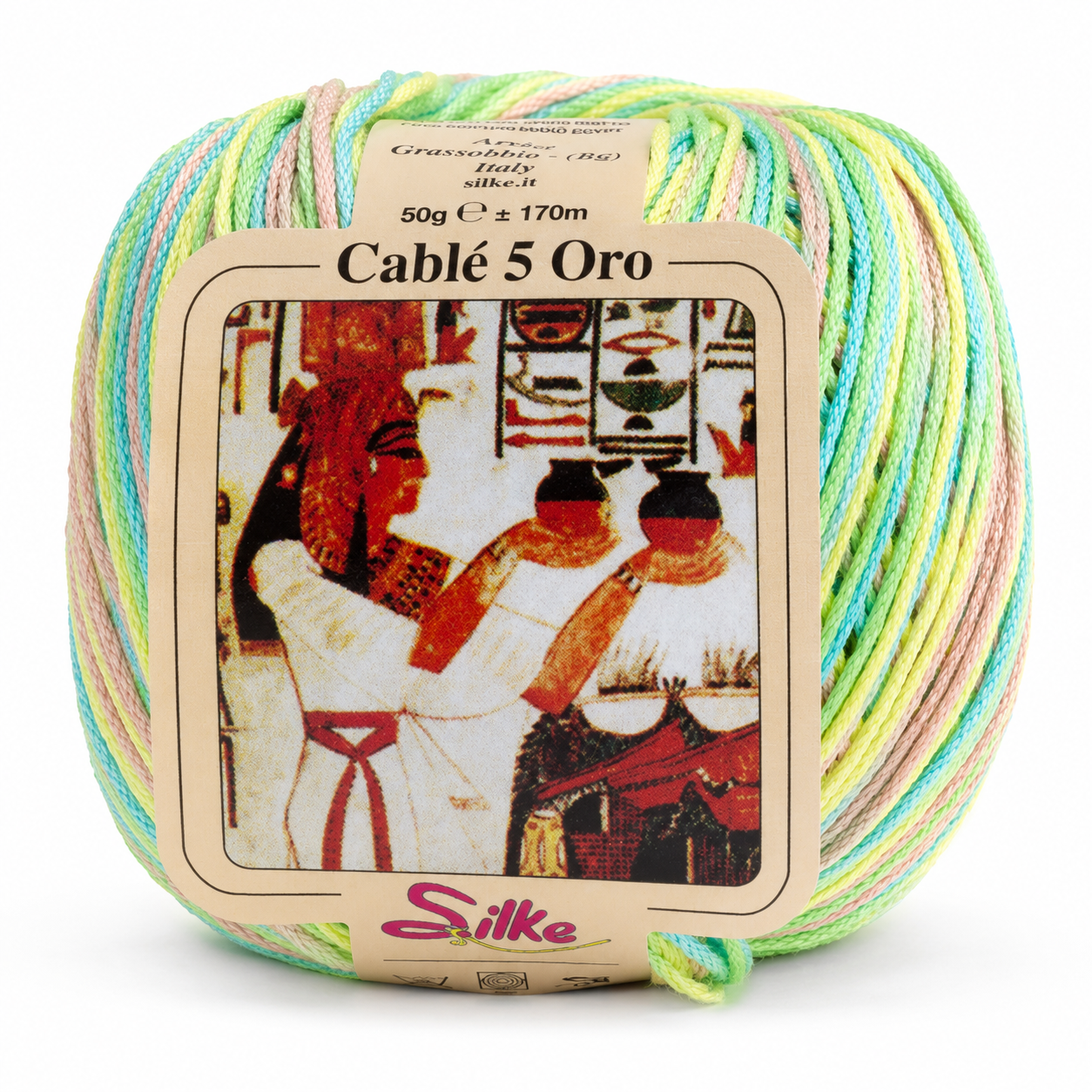 Cotone Cablé 5 Oro Sfumato - Silke - Colore: 27 - VERDE MIX SFUMATO - by LacariaRicami.Store
