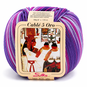 Cotone Cablé 5 Oro Sfumato - Silke - Colore: 323 - VIOLA ROSA SFUMATO - by LacariaRicami.Store