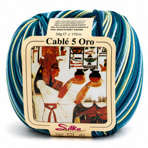 Cotone Cablé 5 Oro Sfumato - Silke - Colore: 324 - BLU MIX SFUMATO - by LacariaRicami.Store
