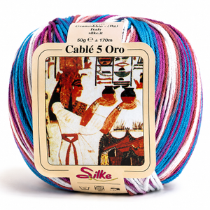 Cotone Cablé 5 Oro Sfumato - Silke - Colore: 327 - CELESTE VIOLA MIX SFUMATO - by LacariaRicami.Store