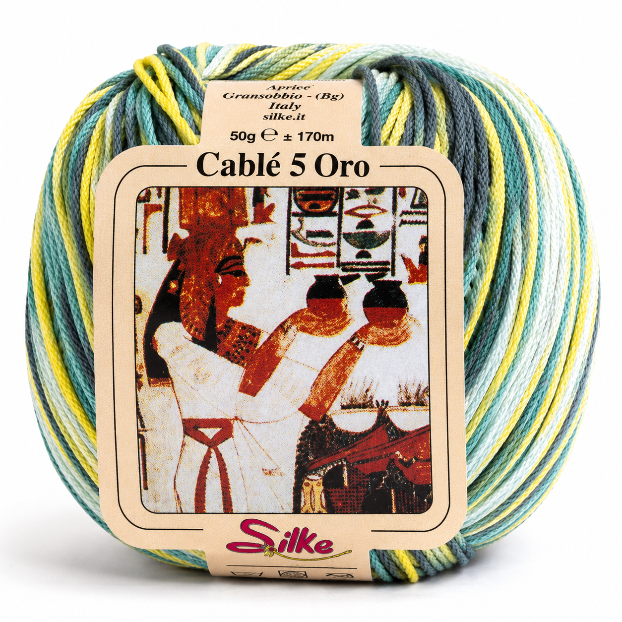 Cotone Cablé 5 Oro Sfumato - Silke - Colore: 328 - VERDE GIALLO MIX SFUMATO - by LacariaRicami.Store