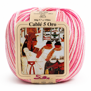 Cotone Cablé 5 Oro Sfumato - Silke - Colore: 90 - ROSA SFUMATO - by LacariaRicami.Store