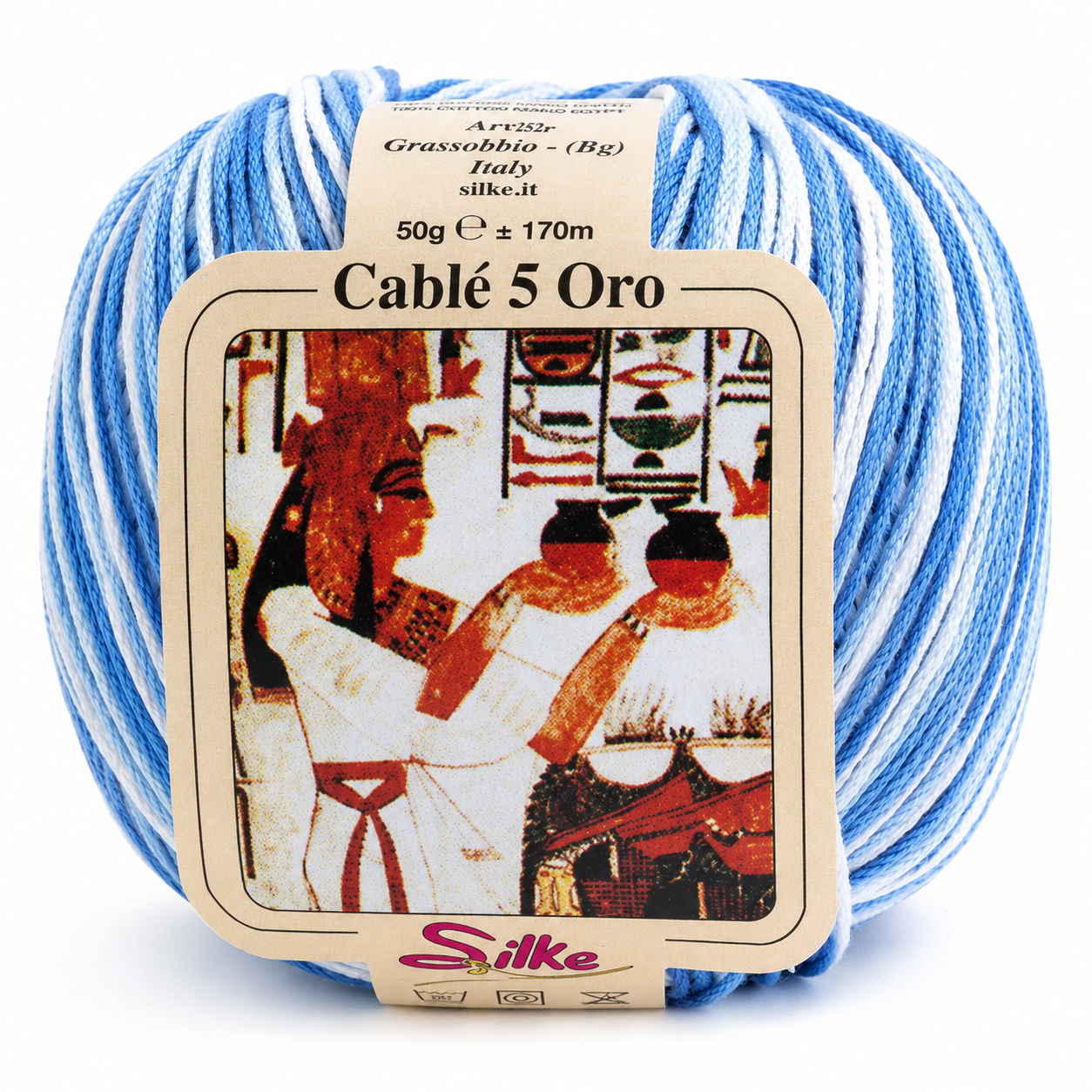 Cotone Cablé 5 Oro Sfumato - Silke - Colore: 91 - AZZURRO SFUMATO - by LacariaRicami.Store