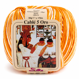 Cotone Cablé 5 Oro Sfumato - Silke - Colore: 94 - ARANCIO SFUMATO - by LacariaRicami.Store