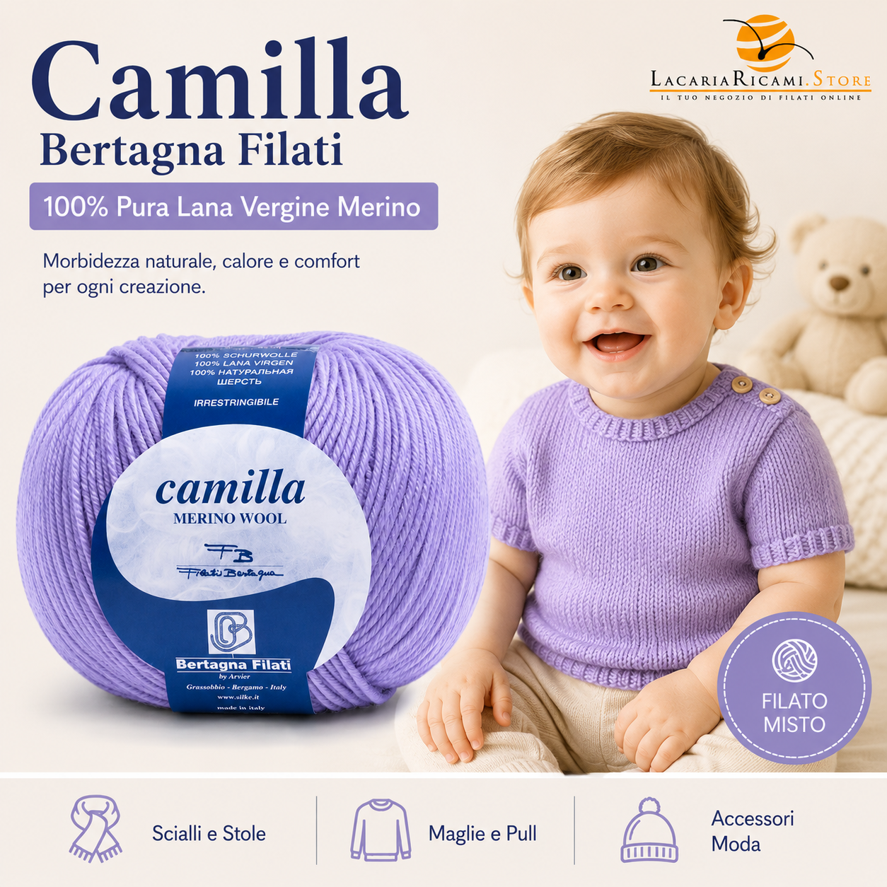 Lana CAMILLA - Bertagna Filati - Colore: - by LacariaRicami.Store