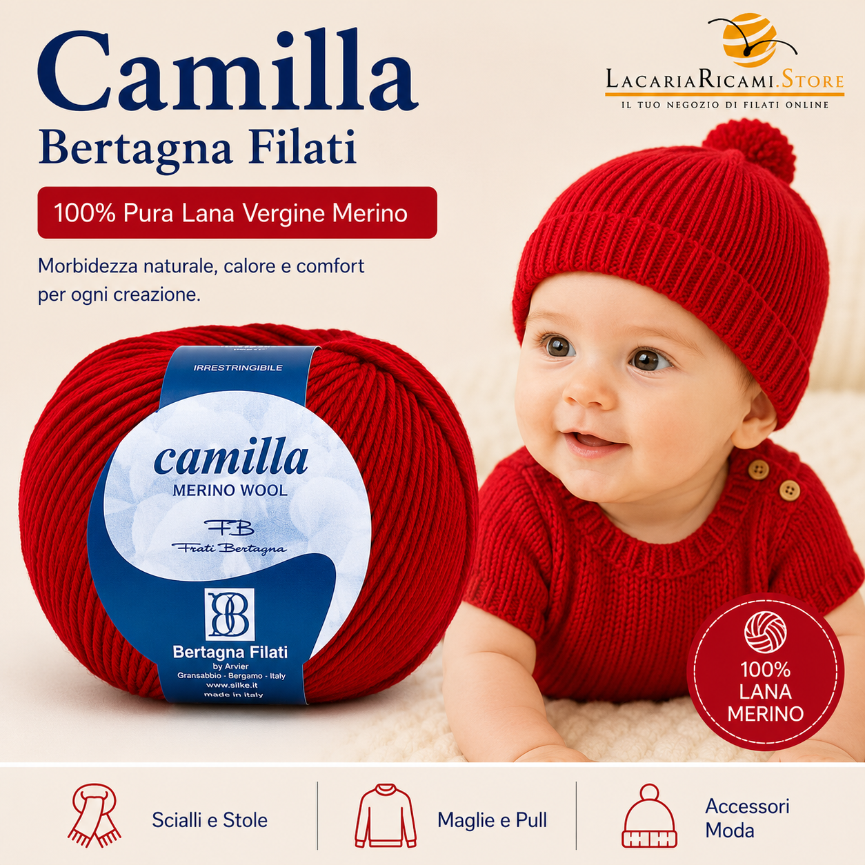Lana CAMILLA - Bertagna Filati - Colore: - by LacariaRicami.Store