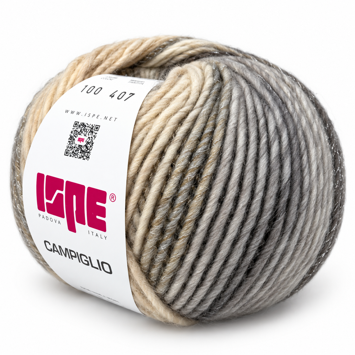 Lana CAMPIGLIO - ISPE - Colore: 100 - PANNA-BEIGE LAMÉ ARGENTO SFUMATO - by LacariaRicami.Store