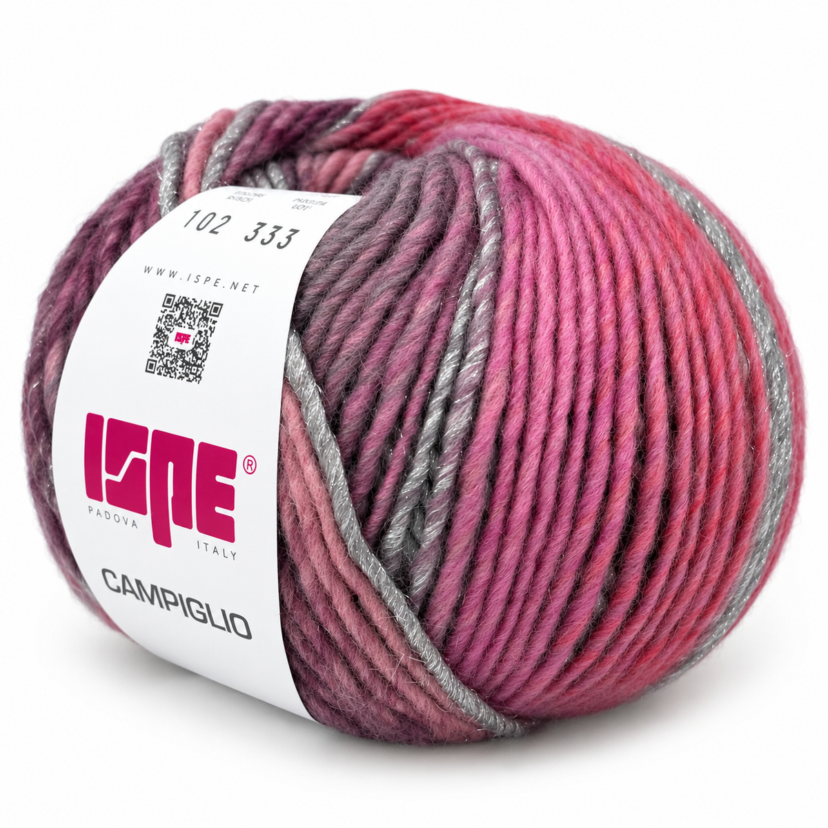 Lana CAMPIGLIO - ISPE - Colore: 102 - FUCSIA-ROSA LAMÉ ARGENTO SFUMATO - by LacariaRicami.Store