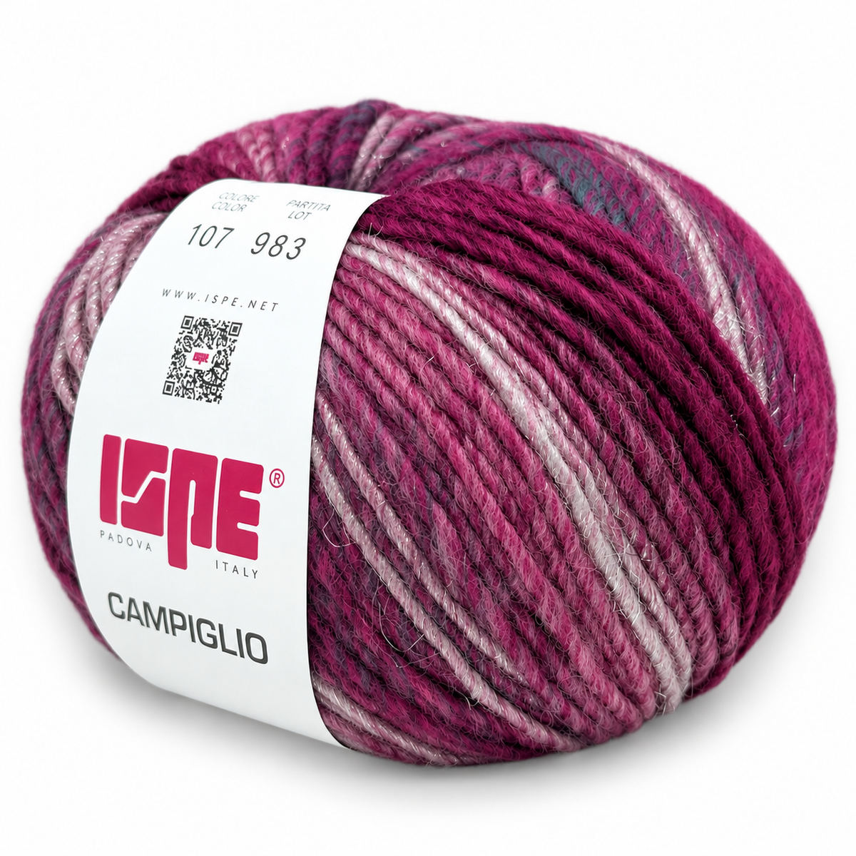 Lana CAMPIGLIO - ISPE - Colore: 107 - FUCSIA-VIOLA LAMÉ ARGENTO SFUMATO - by LacariaRicami.Store