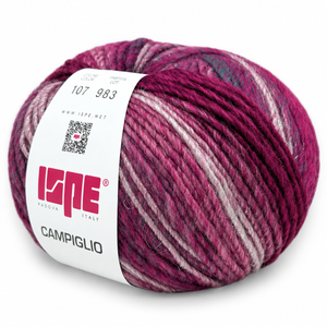 Lana CAMPIGLIO - ISPE - Colore: 107 - FUCSIA-VIOLA LAMÉ ARGENTO SFUMATO - by LacariaRicami.Store