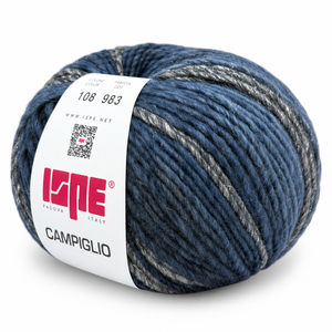 Lana CAMPIGLIO - ISPE - Colore: 108 - BLU-GRIGIO LAMÉ ARGENTO SFUMATO - by LacariaRicami.Store