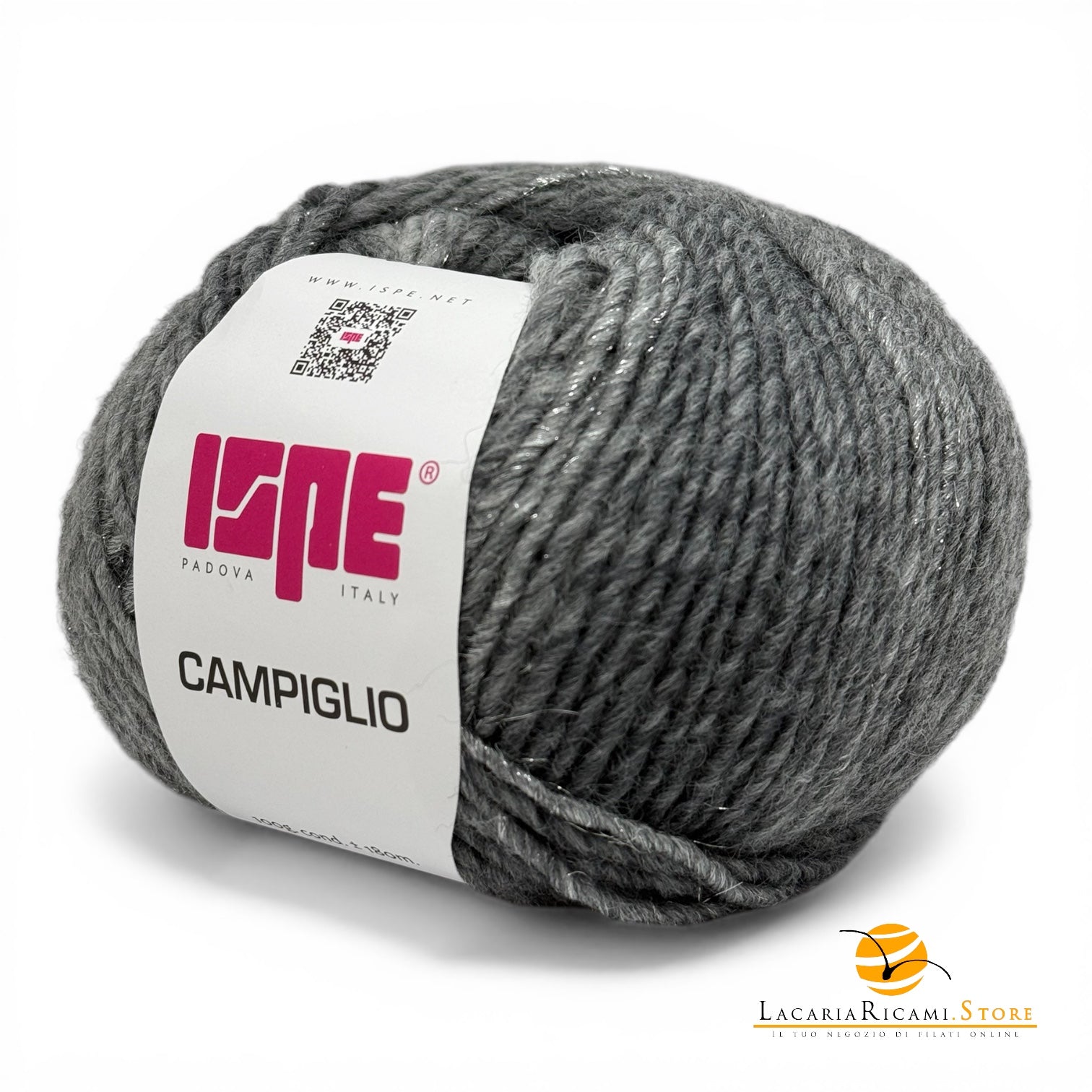 Lana CAMPIGLIO - ISPE - Colore: 109 - GRIGIO-BLU SCURO LAMÉ ARGENTO SFUMATO - by LacariaRicami.Store