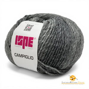 Lana CAMPIGLIO - ISPE - Colore: 109 - GRIGIO-BLU SCURO LAMÉ ARGENTO SFUMATO - by LacariaRicami.Store