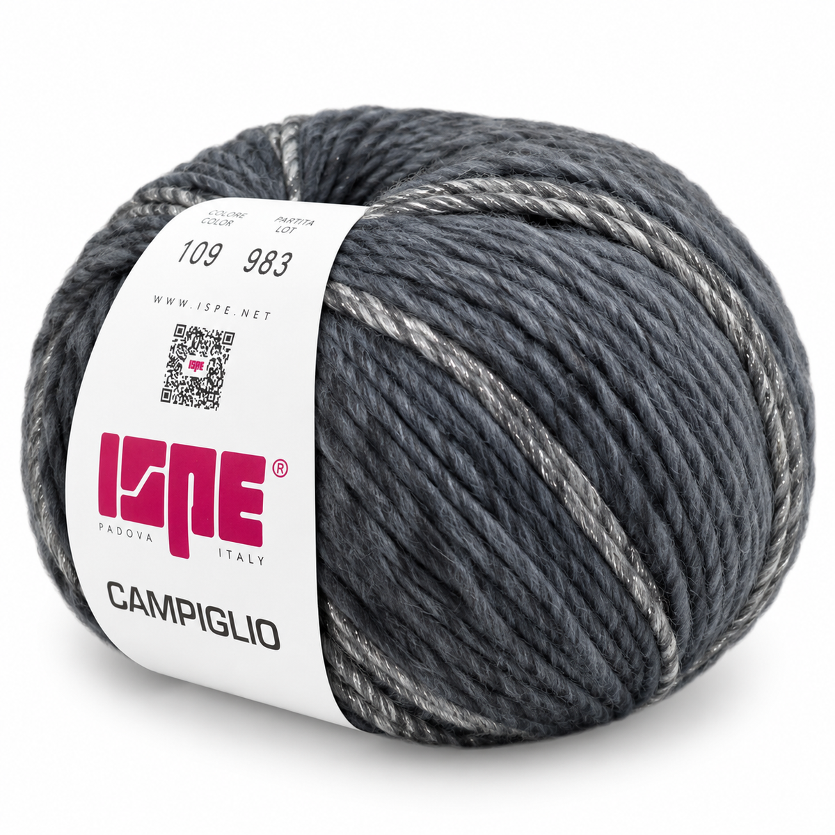 Lana CAMPIGLIO - ISPE - Colore: 109 - GRIGIO-BLU SCURO LAMÉ ARGENTO SFUMATO - by LacariaRicami.Store