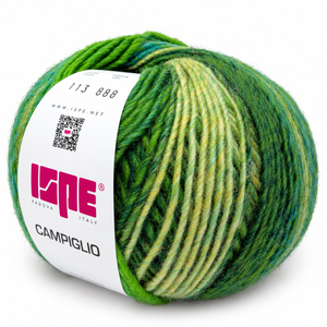 Lana CAMPIGLIO - ISPE - Colore: 113 - VERDE-TURCHESE-GIALLO ORO LAMÉ TURCHESE SFUMATO - by LacariaRicami.Store