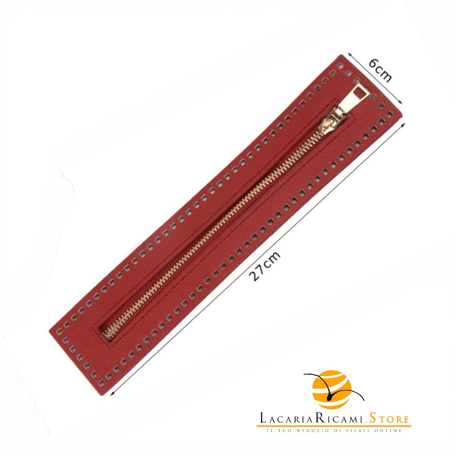 CERNIERA Per Borse (Eco Pelle) - MAF Aaccessories - Colore: 27(19)x6 Cm - BORDEAUX - by LacariaRicami.Store