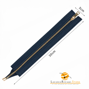 CERNIERA Per Borse (Eco Pelle) - MAF Aaccessories - Colore: 30x5 Cm - BLU NOTTE - by LacariaRicami.Store