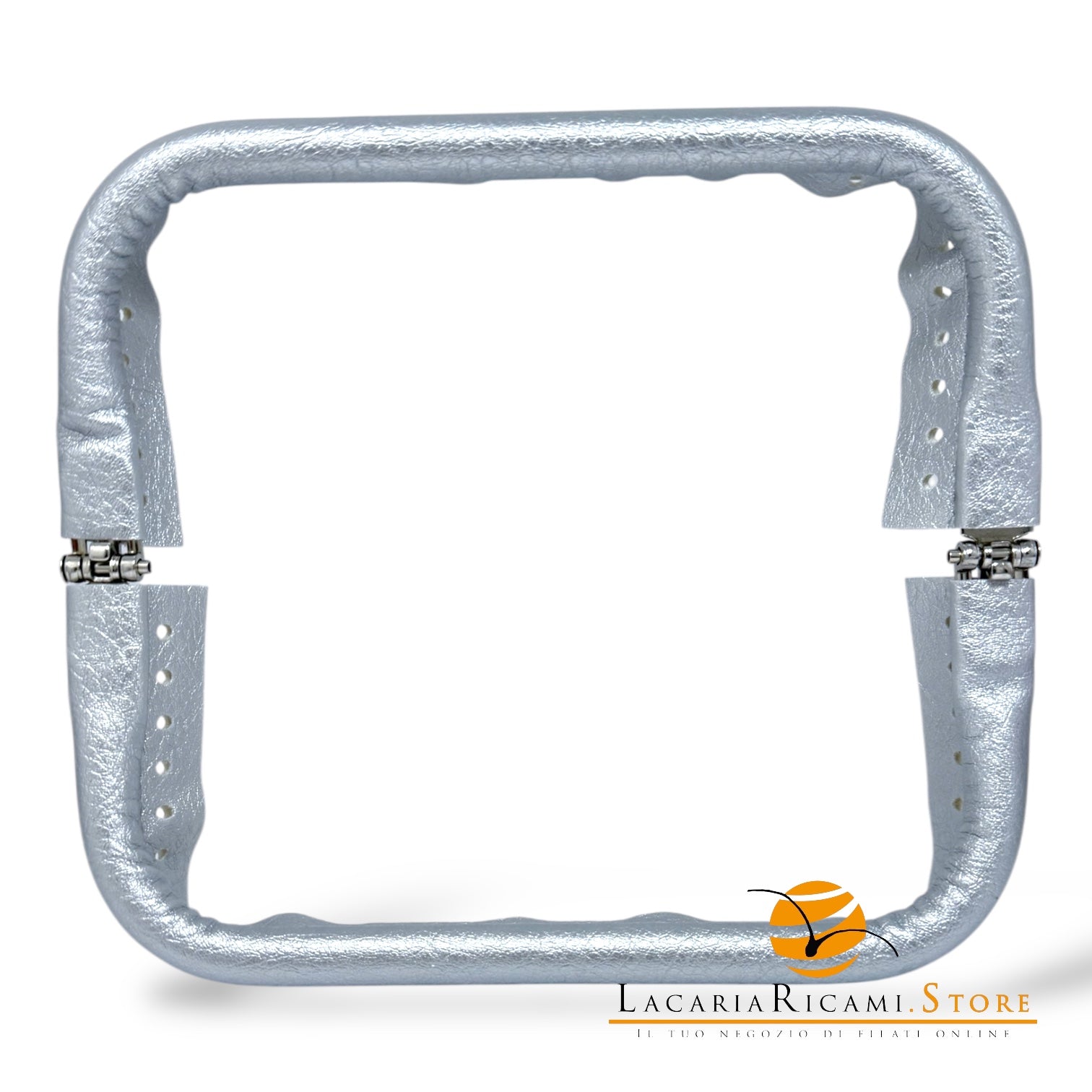 CHIUSURA A Molla Rettangolare 20x9 cm Ricoperta in Ecopelle - Mas Srl - ARGENTO - LacariaRicami.Store