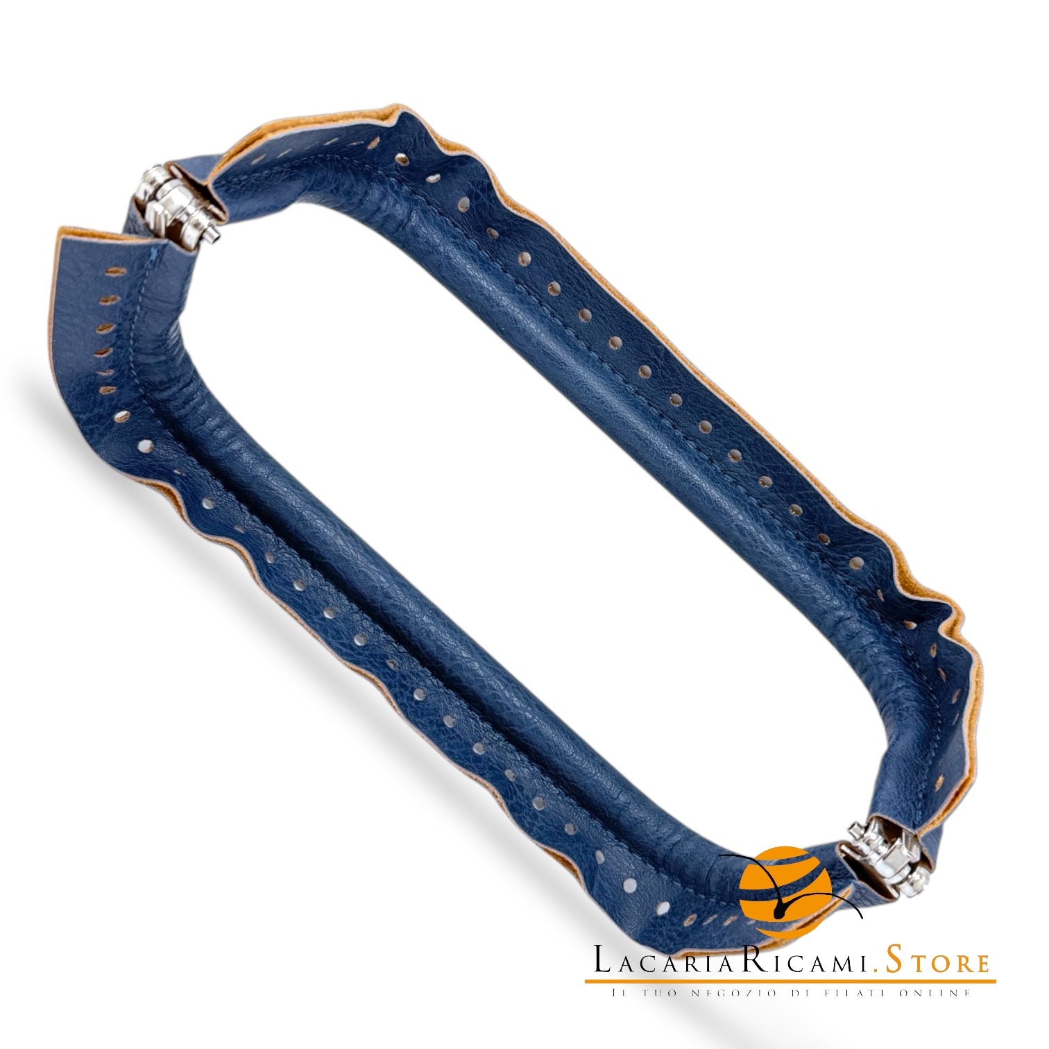 CHIUSURA A Molla Rettangolare 20x9 cm Ricoperta in Ecopelle - Mas Srl - BLU - LacariaRicami.Store
