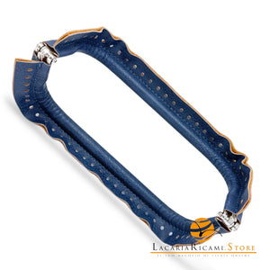CHIUSURA A Molla Rettangolare 20x9 cm Ricoperta in Ecopelle - Mas Srl - BLU - LacariaRicami.Store