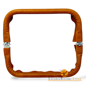CHIUSURA A Molla Rettangolare 20x9 cm Ricoperta in Ecopelle - Mas Srl - CUOIO - LacariaRicami.Store