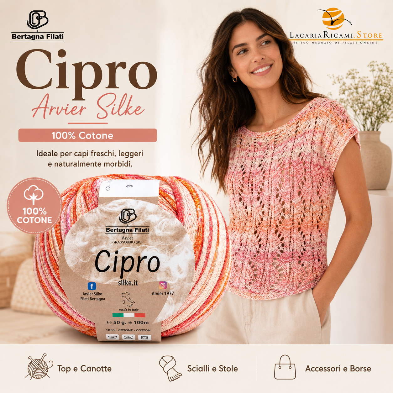 Cotone CIPRO - Bertagna Filati - Colore: - by LacariaRicami.Store