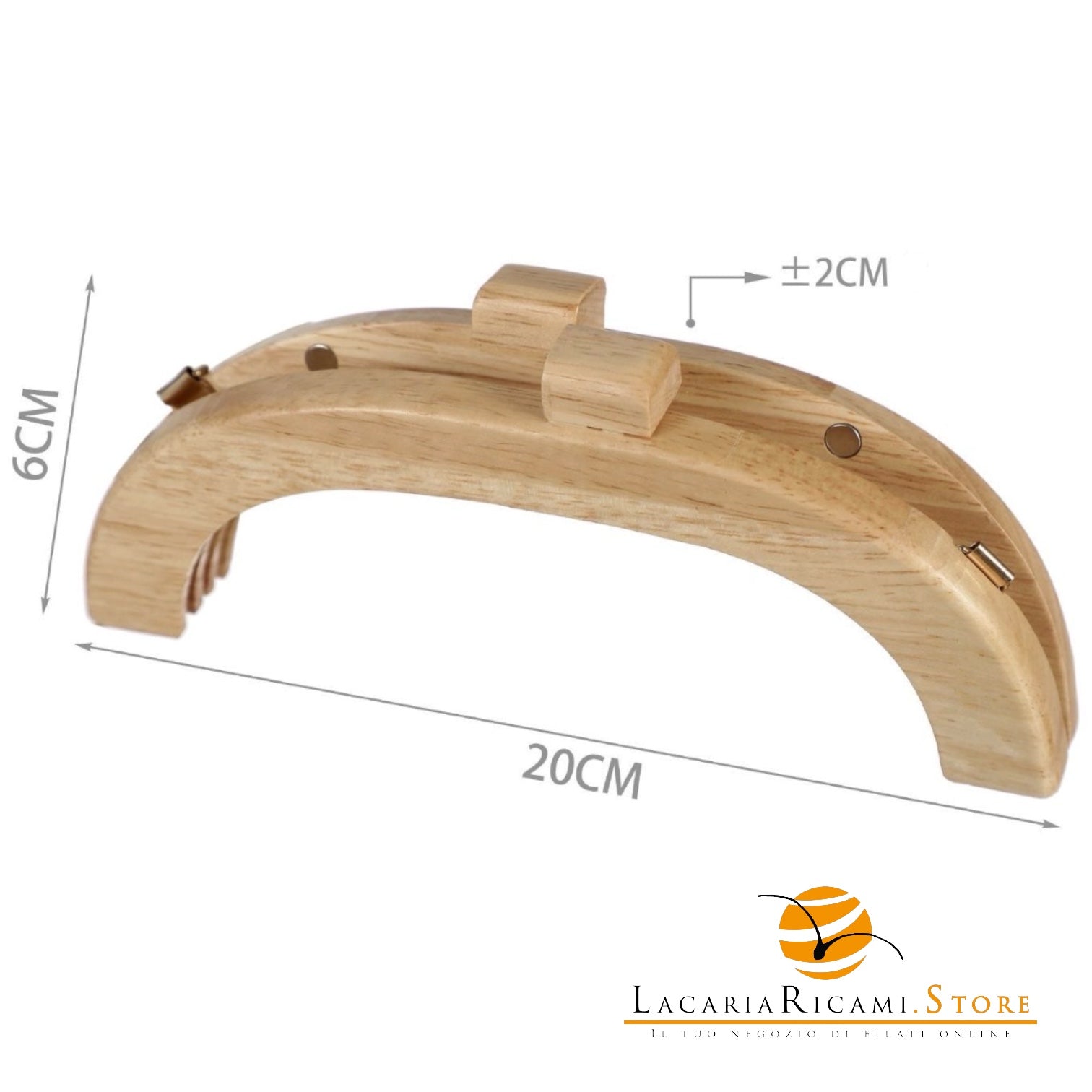 Chiusure Clic Clac Per Borsa in Legno - Colore: 844682 - 20x6cm - by LacariaRicami.Store