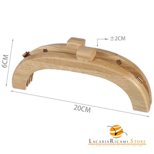 Chiusure Clic Clac Per Borsa in Legno - Colore: 844682 - 20x6cm - by LacariaRicami.Store