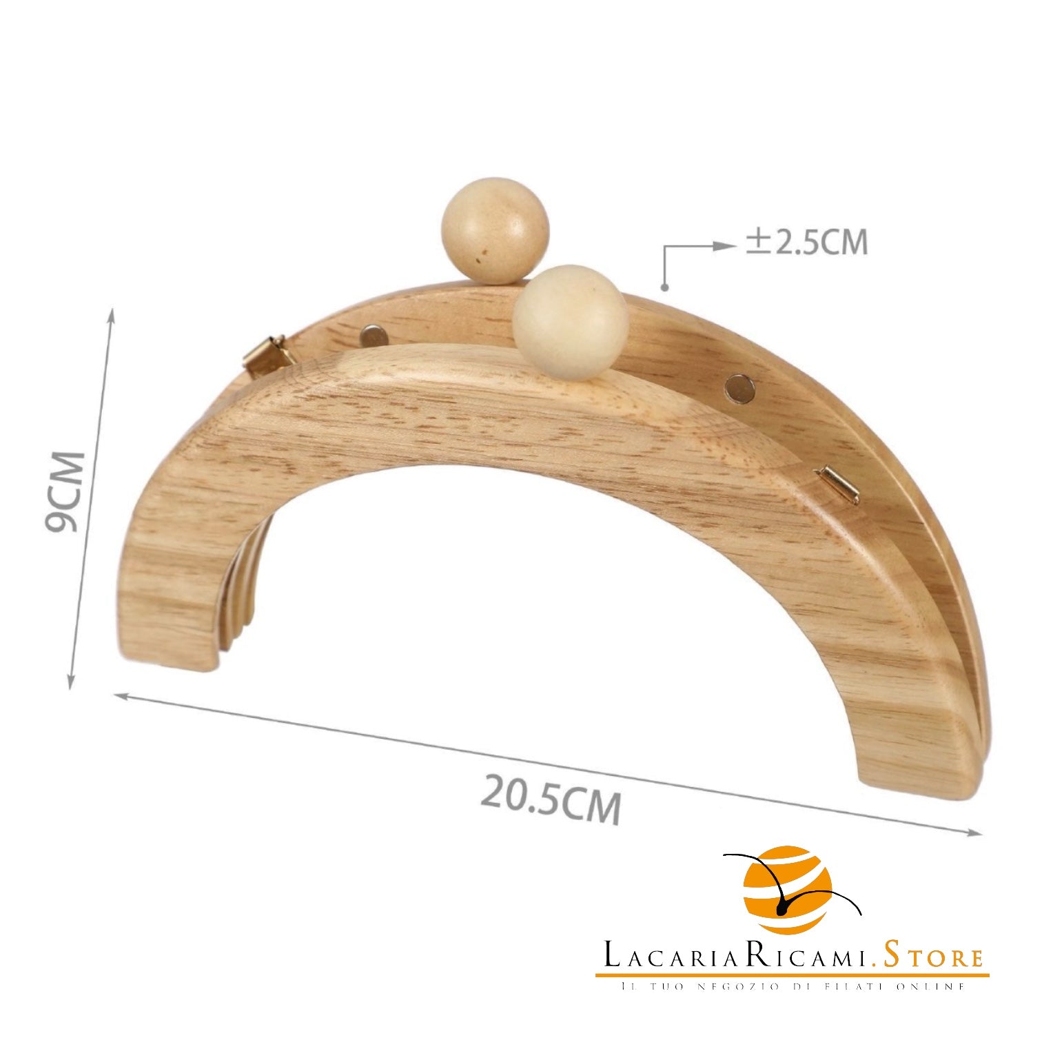 Chiusure Clic Clac Per Borsa in Legno - Colore: 844683 - 20.5x9cm - by LacariaRicami.Store