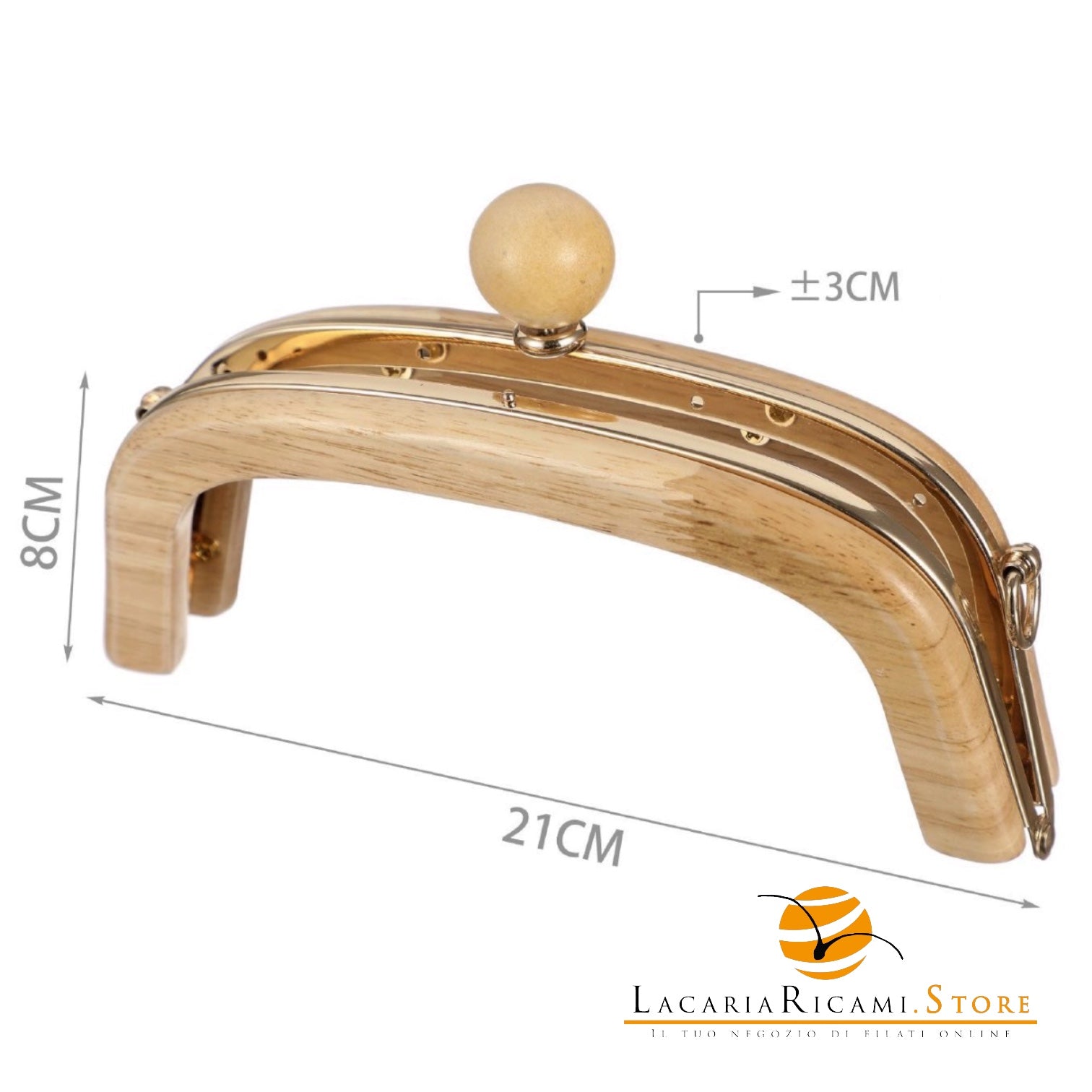 Chiusure Clic Clac Per Borsa in Legno - Colore: 844686 - 21x8cm - by LacariaRicami.Store