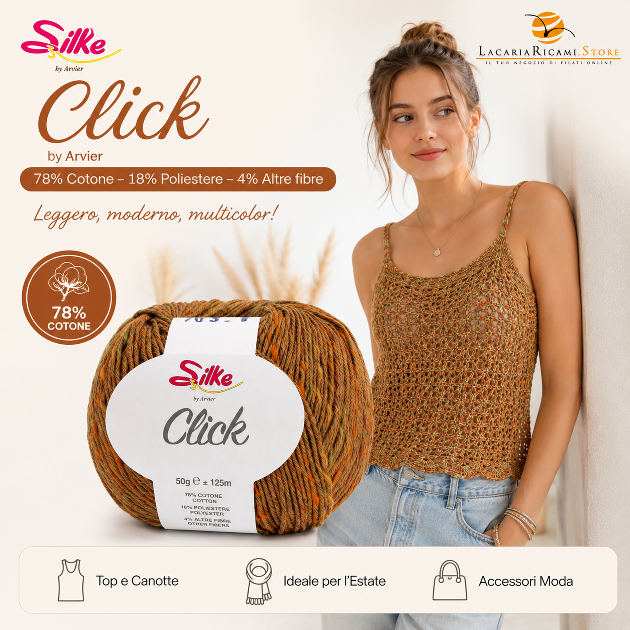 Cotone CLICK - Silke - Colore: - by LacariaRicami.Store