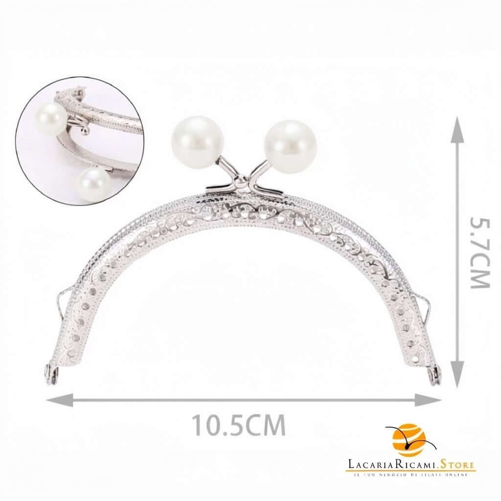 CLIK CLAK Perla Argento 10,5 CM - Colore: PERLA - by LacariaRicami.Store