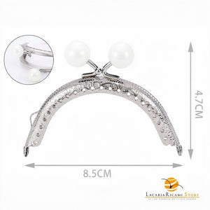 CLIK CLAK Perla Argento 8,5 CM - Colore: BIANCO - by LacariaRicami.Store
