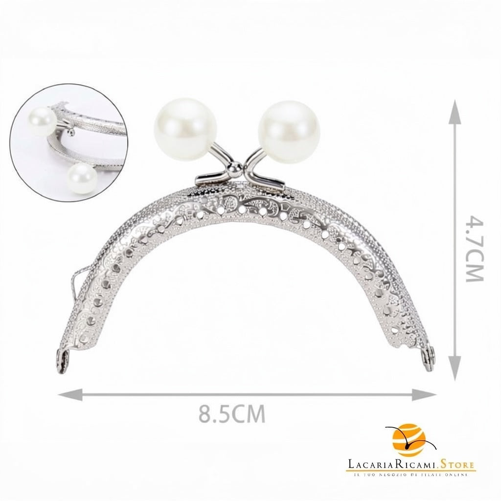 CLIK CLAK Perla Argento 8,5 CM - Colore: PERLA - by LacariaRicami.Store