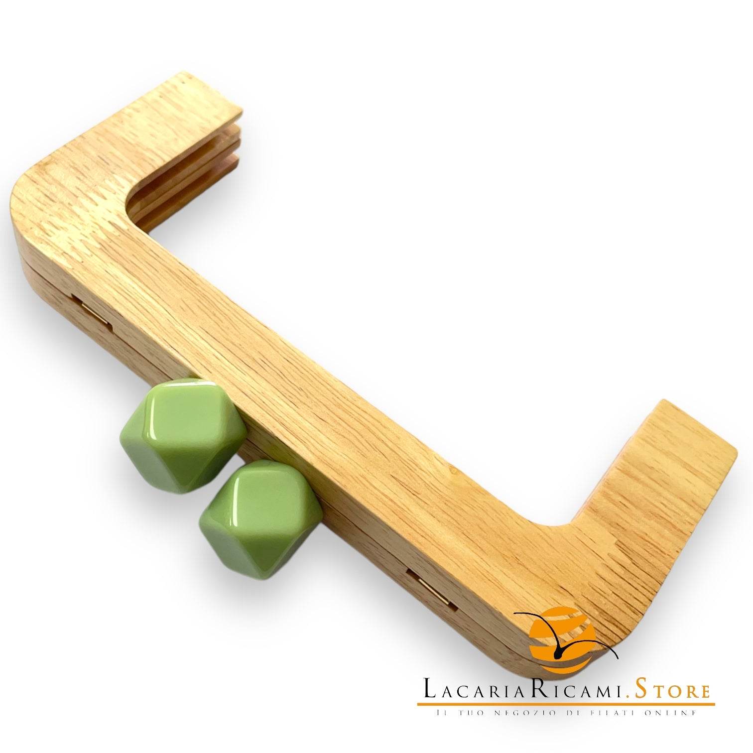 CLIK CLAK In Legno Con Perla Quadrata 20x8Cm - - LacariaRicami.Store