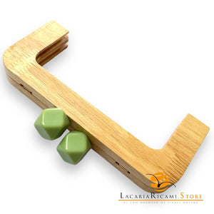CLIK CLAK In Legno Con Perla Quadrata 20x8Cm - - LacariaRicami.Store