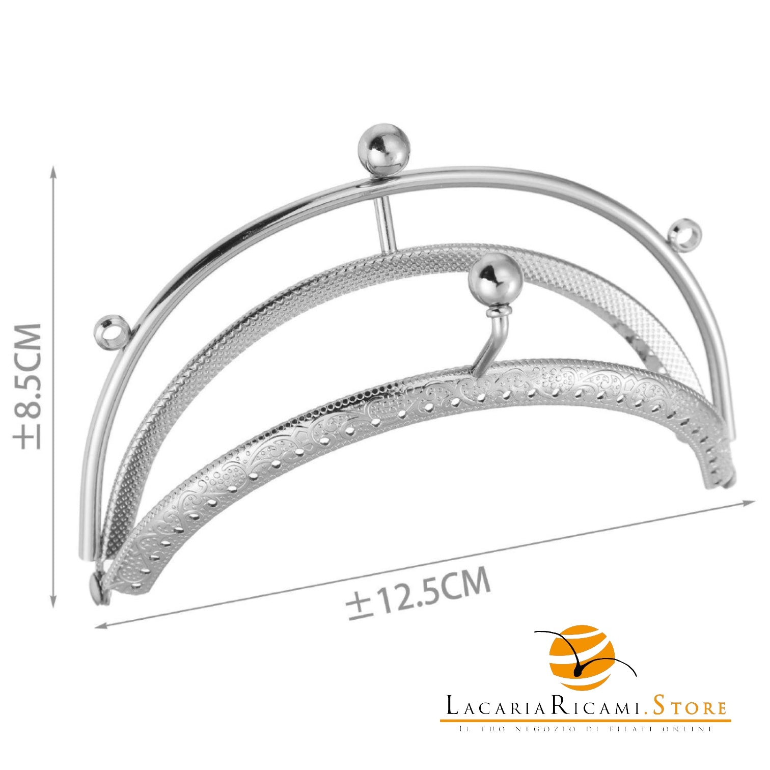 CLIK CLAK 12,5Cm Con Manico - Colore: 845932 - 12.5x8.5 cm - ARGENTO - by LacariaRicami.Store