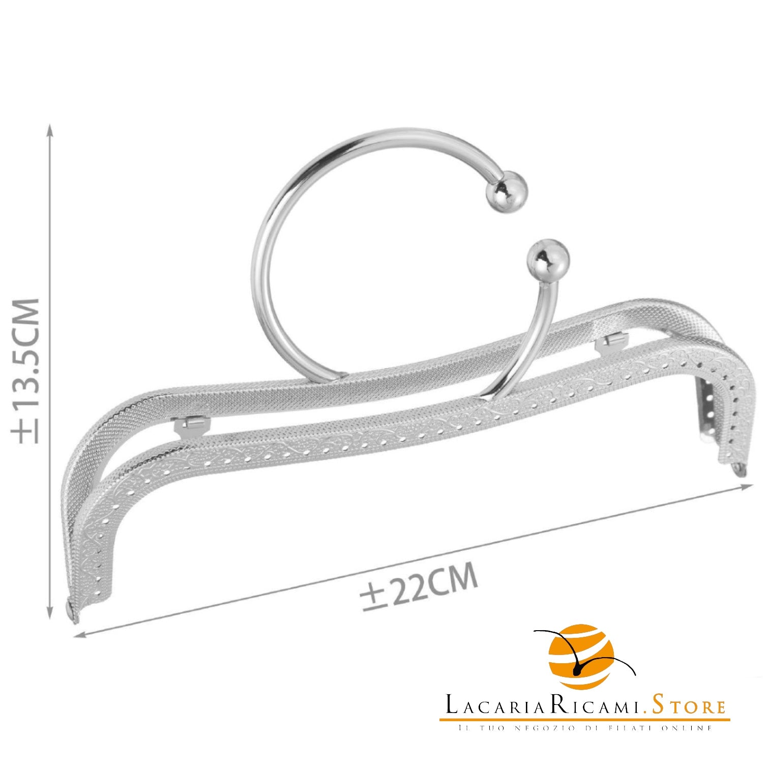 CLIK CLAK 22Cm Con Manico - Colore: 845942 - 22x13.5 cm - ARGENTO - by LacariaRicami.Store