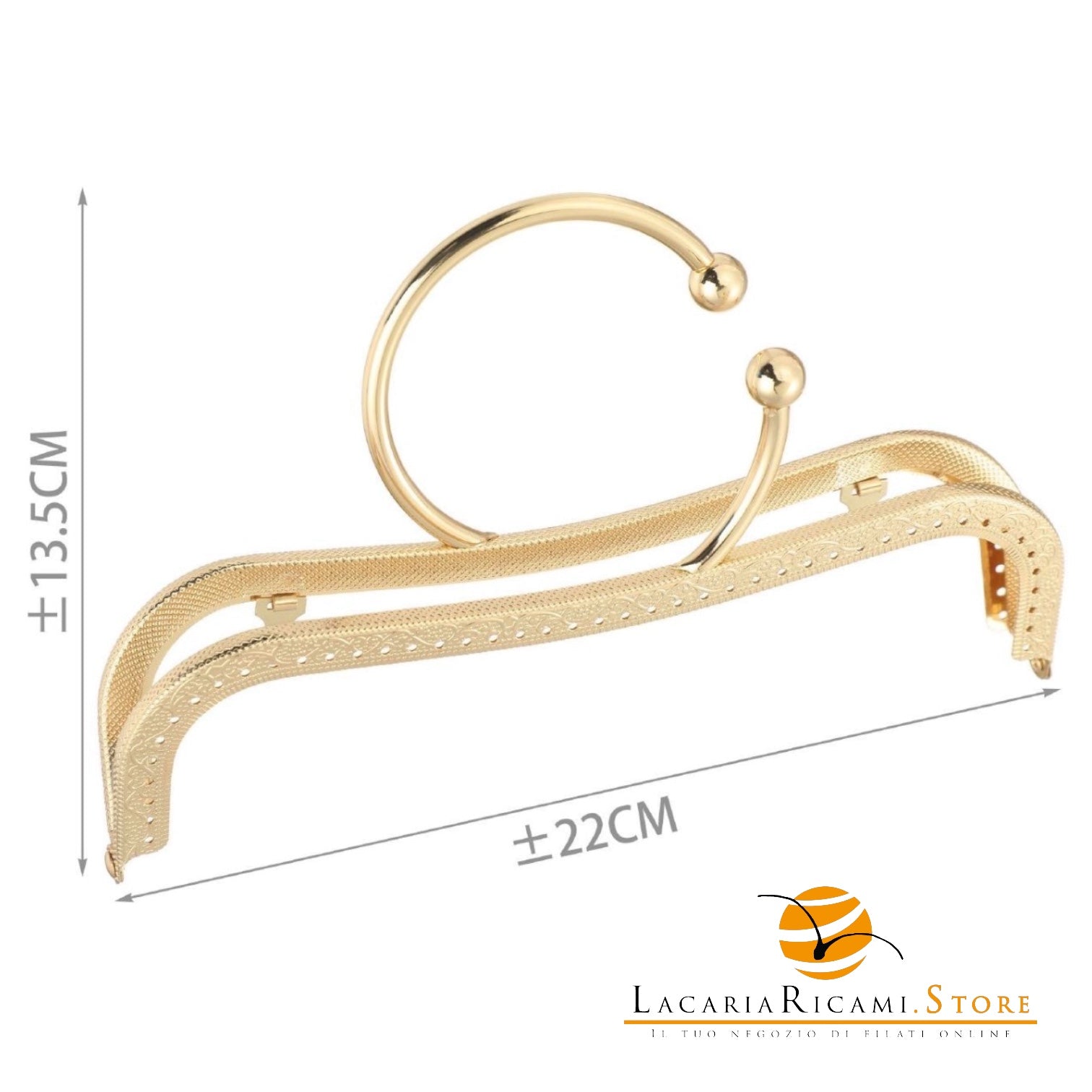CLIK CLAK 22Cm Con Manico - Colore: 845943 - 22x13.5 cm - ORO - by LacariaRicami.Store